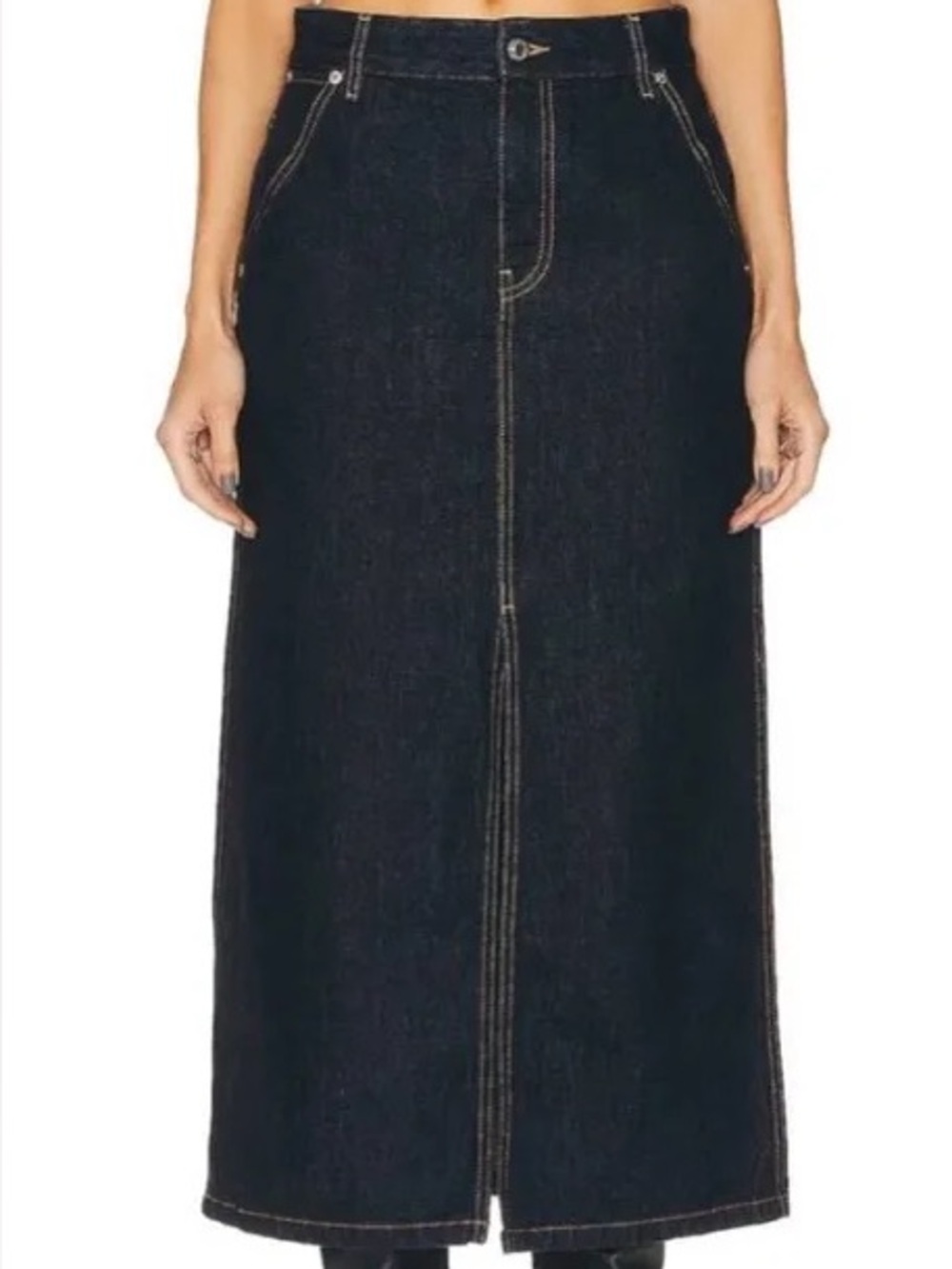 HELMUT LANG Denim Slit Midi Skirt